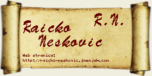 Raičko Nešković vizit kartica